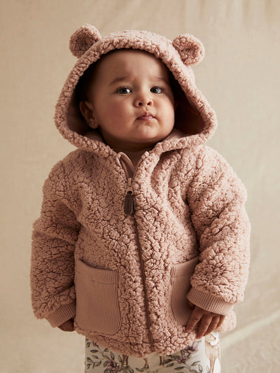 Baby pink teddy jacket –