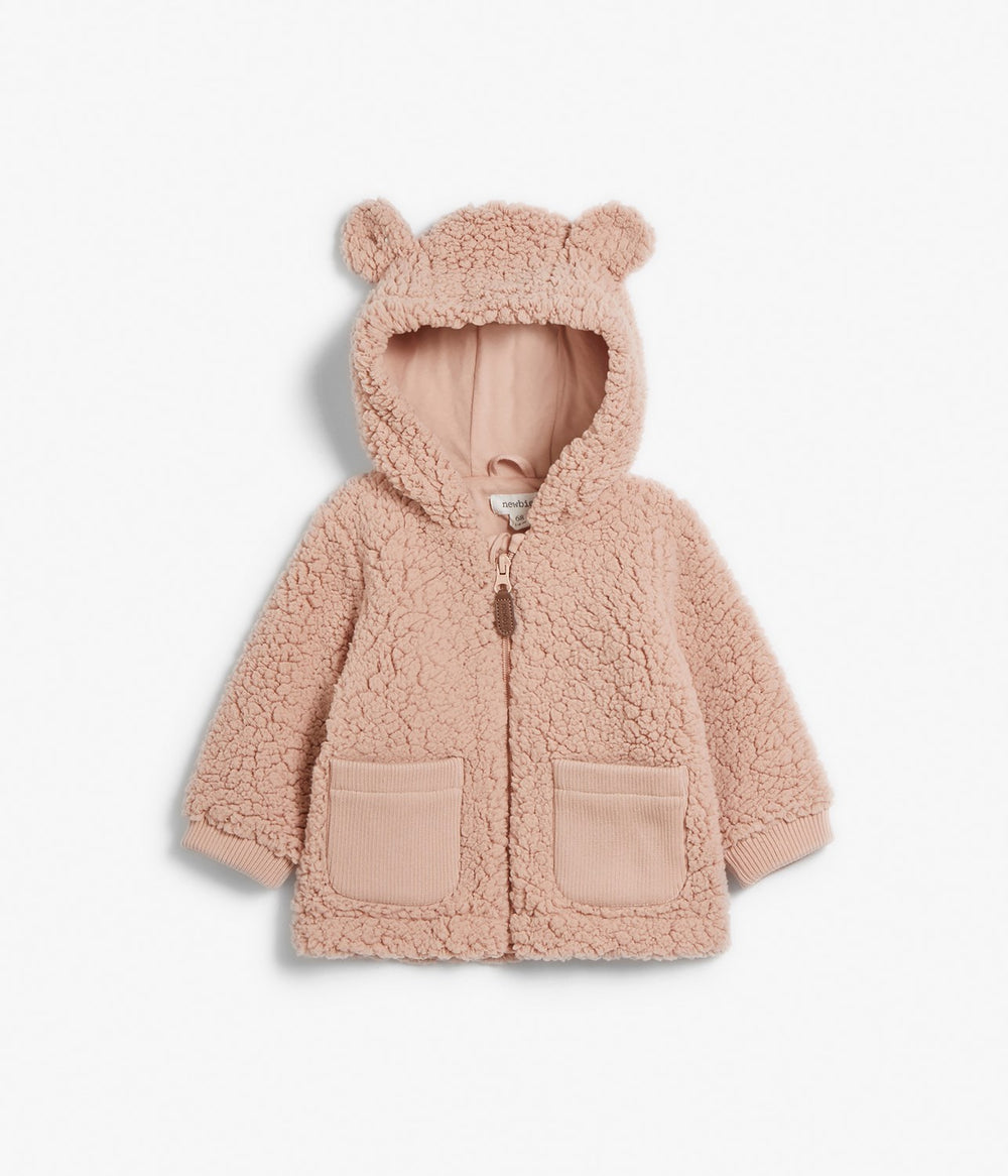 Baby pink teddy jacket –