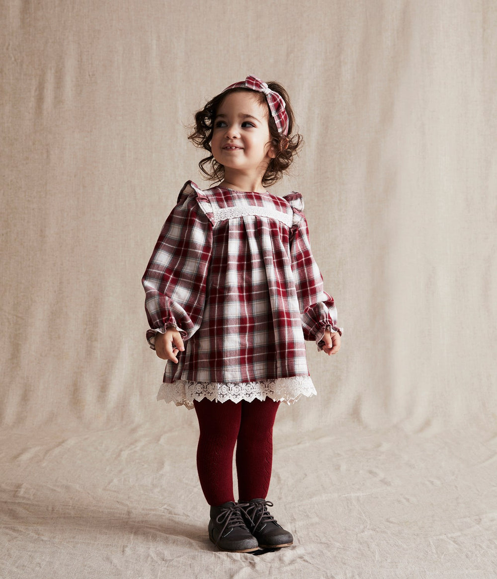 Baby girl 2025 red check dress