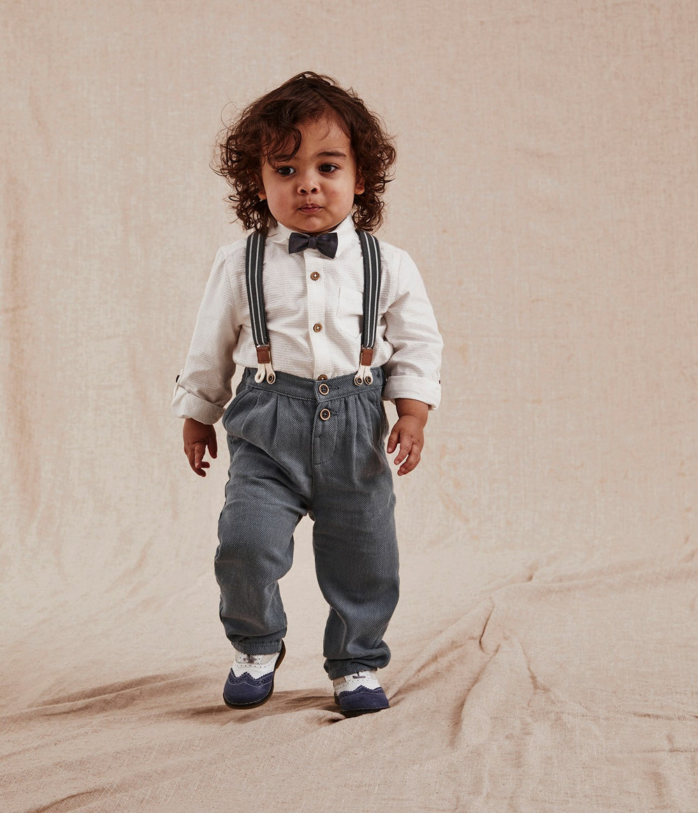 Buy Smart Baby 4 Piece Shirt Body Bow Tie Trousers And Braces Set  0mths2yrs from Next Ireland